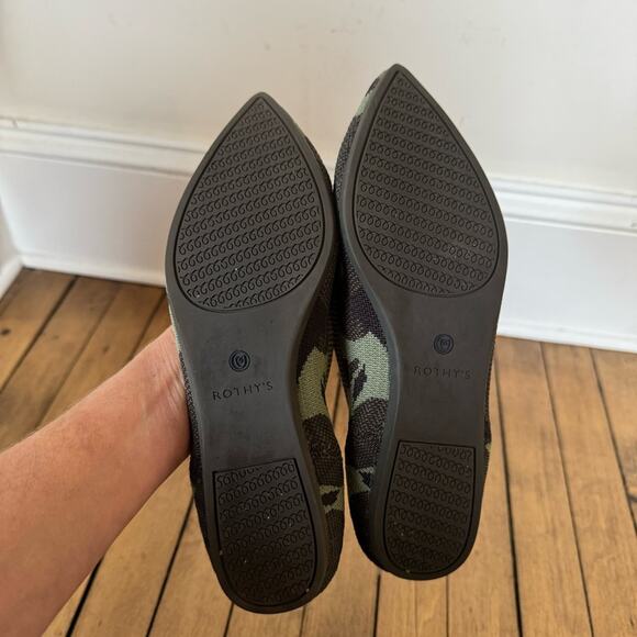 Rothy’s The Point Blue Halo Olive Green Camo Flats 8.5 - Picture 10 of 10